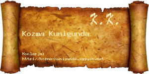 Kozma Kunigunda névjegykártya